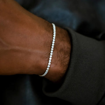 Micro Tennis Bracelet in White Gold And Rose Gold