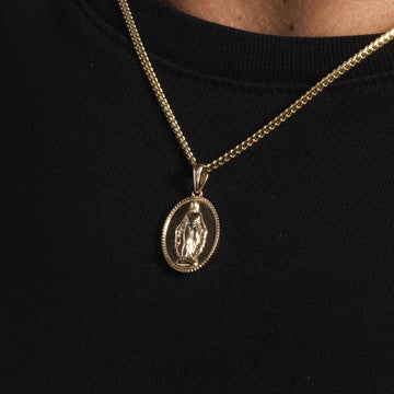 Solid Gold Micro Lady of Guadalupe Pendant