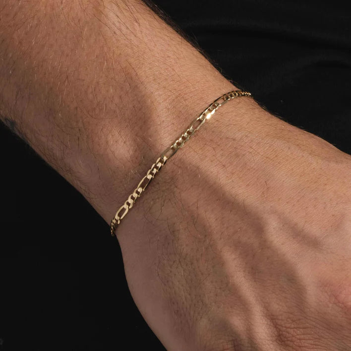 10k Solid Gold Figaro Bracelet