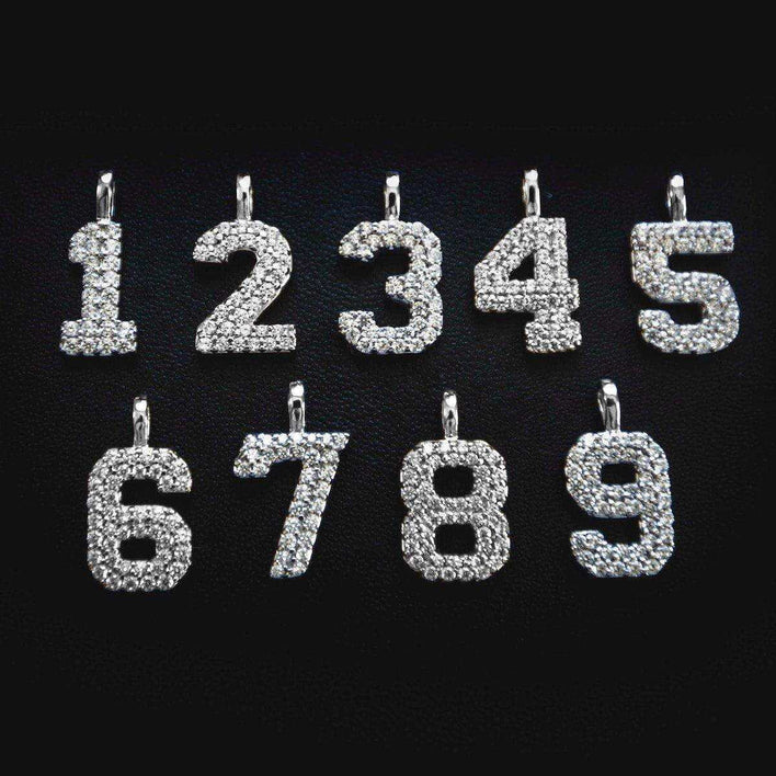 Solid Gold Number Pendants
