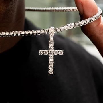Diamond Cross in White Yellow and Rose Gold