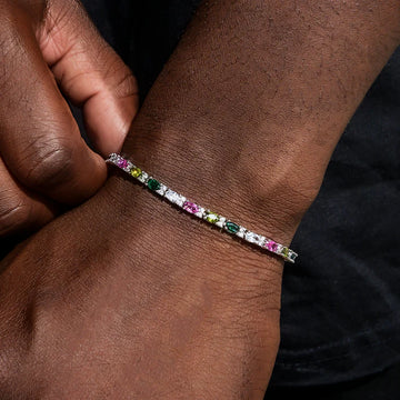 Multicolor Mixed Oval Cut Tennis Bracelet