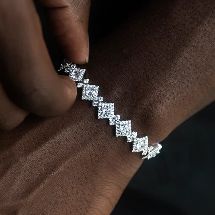 Cloister Link Bracelet in White Gold And Rose Gold
