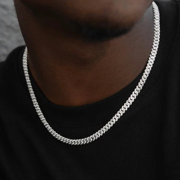 Micro Diamond Prong Cuban Necklace