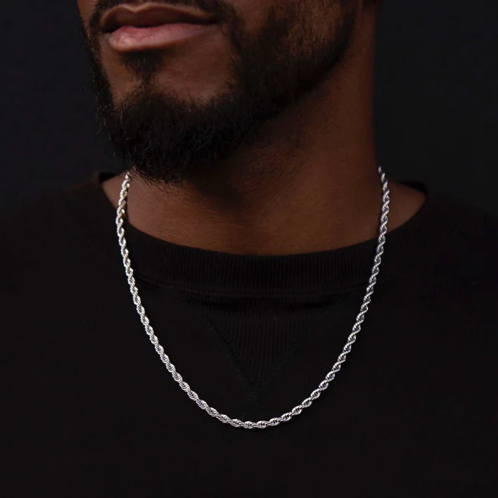 Rope Chain in white and rose Gold