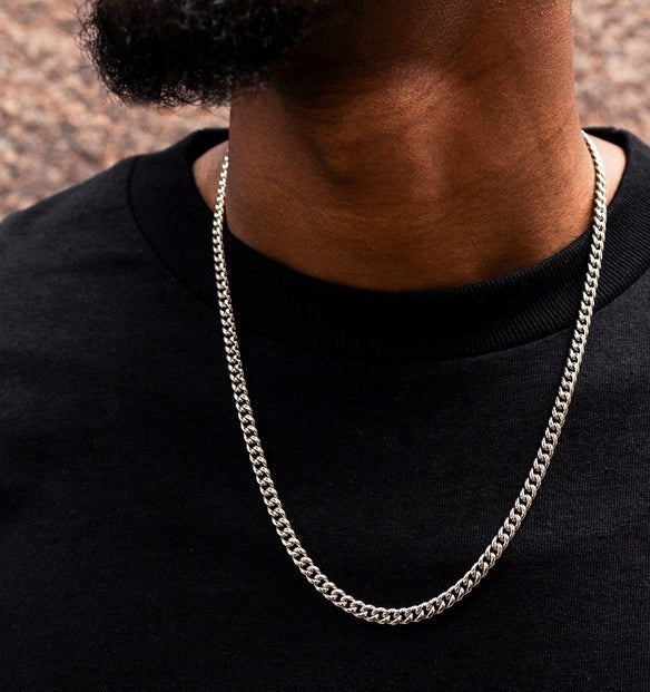 Cuban Link Chain in White Gold - 5mm