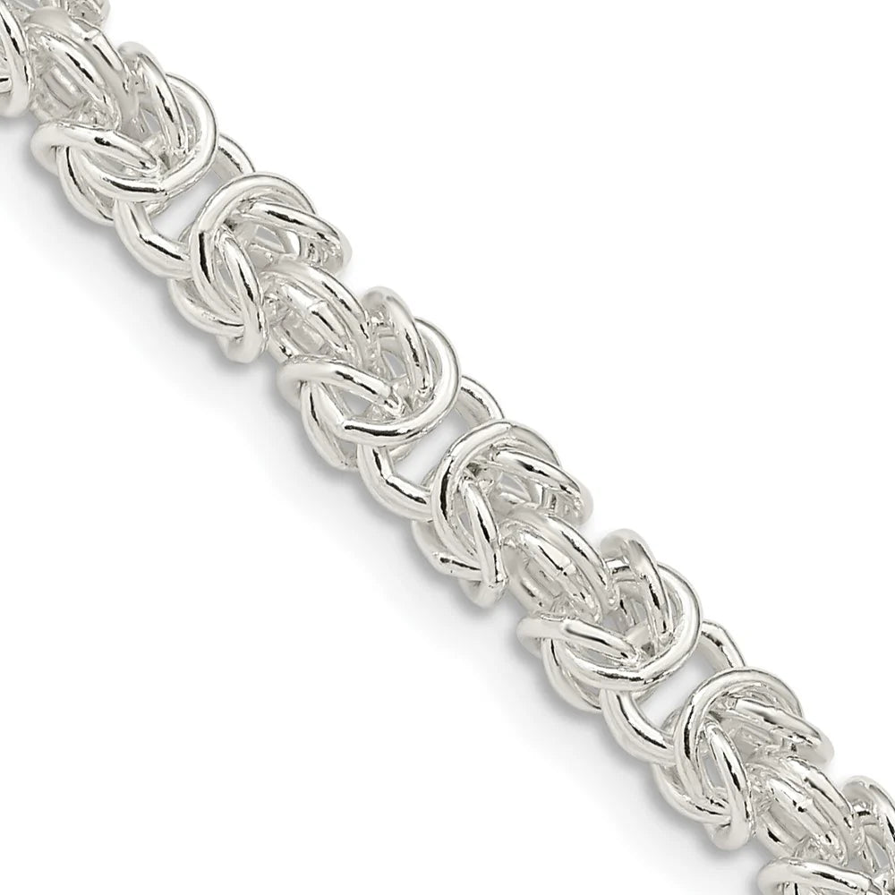 4.75mm Sterling Silver Solid Rounded Byzantine Chain Necklace