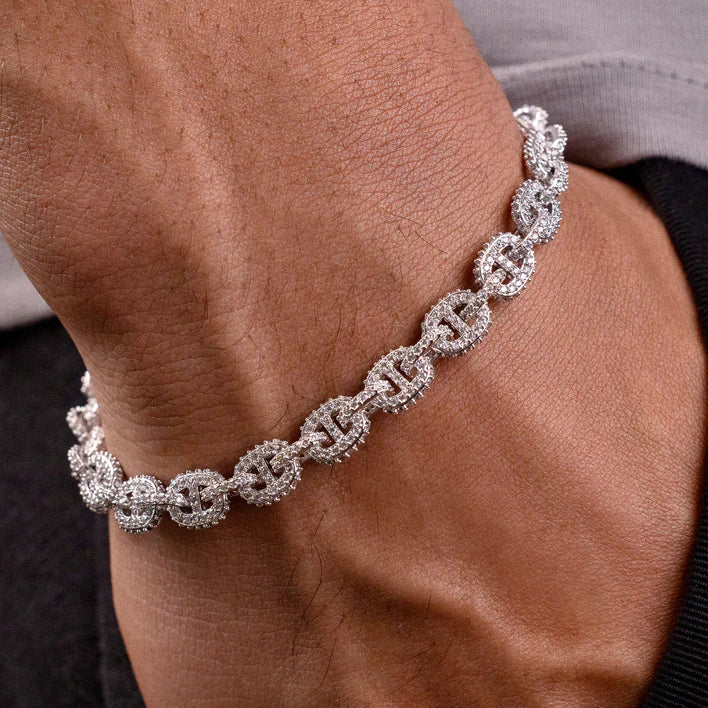 Micro Valentina Bracelet in White and Yellow Gold