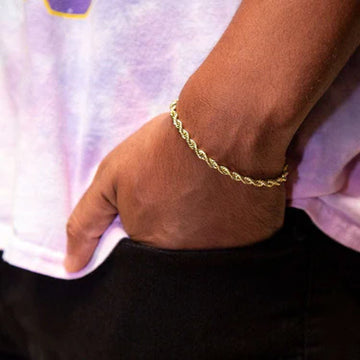 14k Solid Gold Rope Bracelet